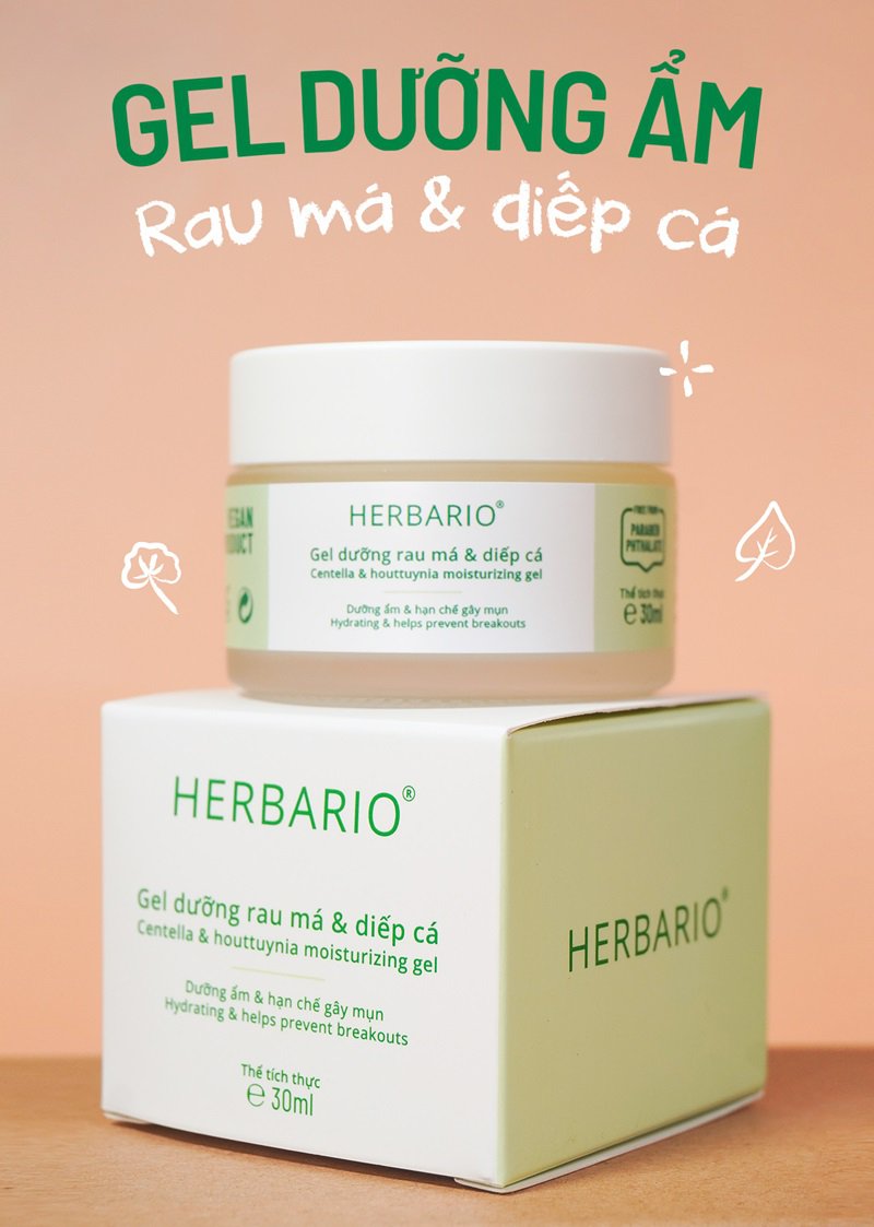 Gel dưỡng rau má & diếp cá Herbario gel duong rau ma diep ca herbario